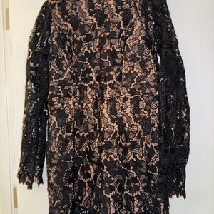 Vici Black Lace Overlay Dress